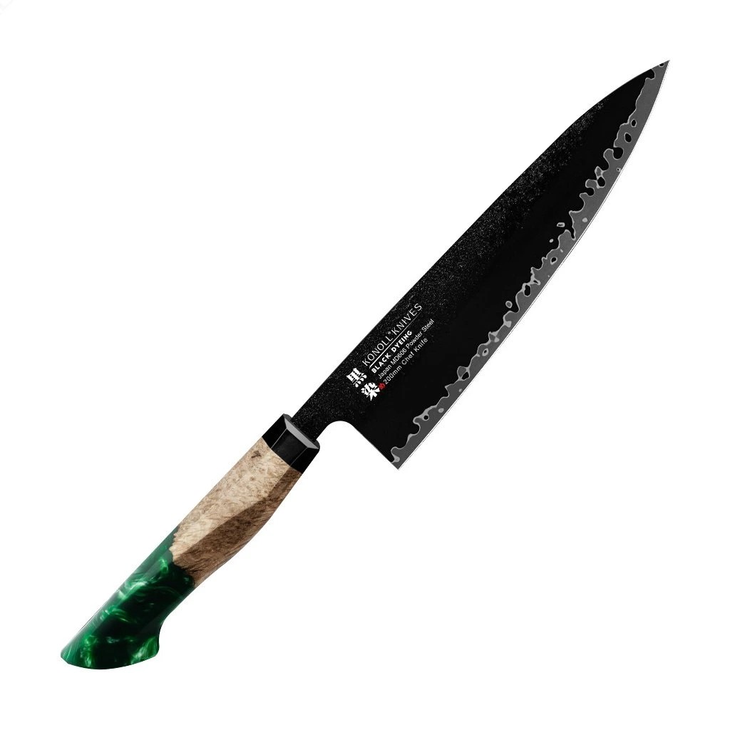 foto Kuchy�sk� n�� Chef/Gyuto 205 mm Konoll� Black Dyeing